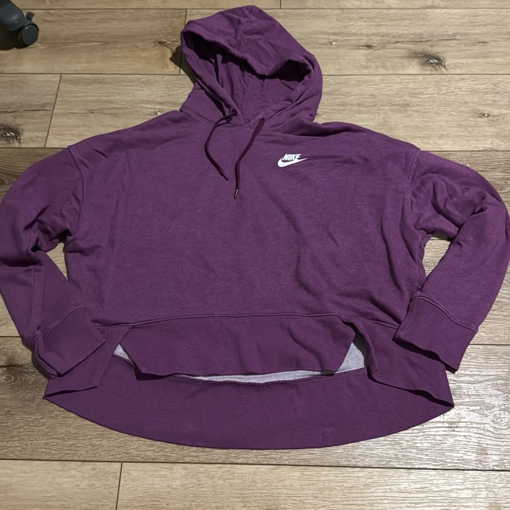 Women's‎ Heathered Plum Nike Cropped Sweatshirt Medium